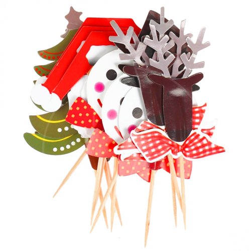 Набор топперов декоративных бумажных "Новогоднее ассорти" 12 шт 3526981, 149 ₽ Набор топперов декоративных бумажных "Новогоднее ассорти" 12 шт 3526981