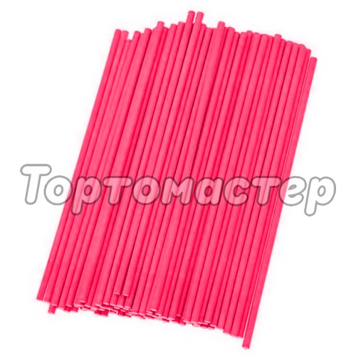 Палочки для кейк-попс бумажные Розовые 15 см 100 шт