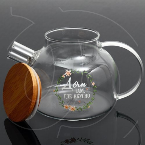 Чайник заварочный с бамбуковой крышкой 1000 мл 9593402			