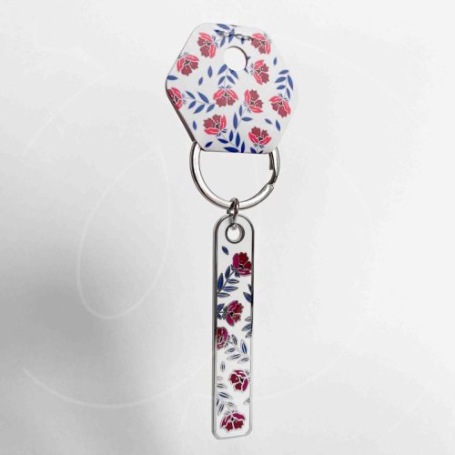 Брелок с символом Калининграда "Цветы" Белый 