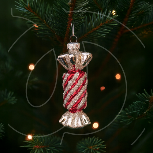 Игрушка ёлочная стеклянная "Конфета. Суфле ягодное" YQL1562