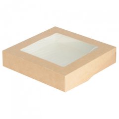 Коробка для печенья/конфет с окном Крафт 20х20х4 см