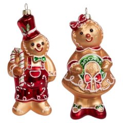 Игрушка ёлочная стеклянная "Рождественский пряник" GLT964