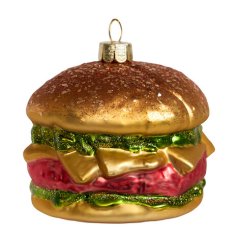 Игрушка ёлочная стеклянная "Гамбургер" GLT502