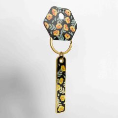 Брелок с символом Калининграда "Цветы" Чёрный 