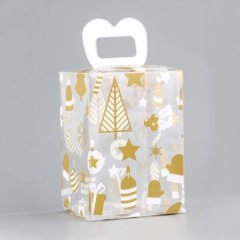 Коробка для сладостей "Новогодние элементы" 9х9х13 см 10407796