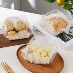 Коробка для бенто-торта прозрачная 15,5х15,5х8 см дно 10х10 см 