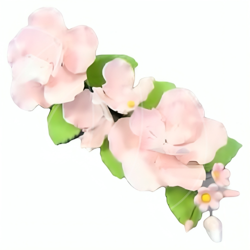 Украшение сахарное "Букет шиповника" розовый 1 шт 