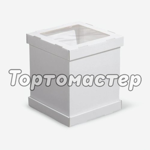 Коробка для торта с окном белая 24х24х30 см ForG STRONG I W W 240*240*300 S