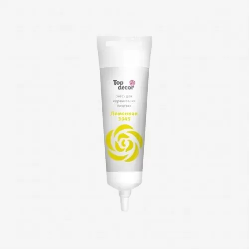 Краситель пищевой гелевый водорастворимый Top Decor Лимонный 100 г hk70023