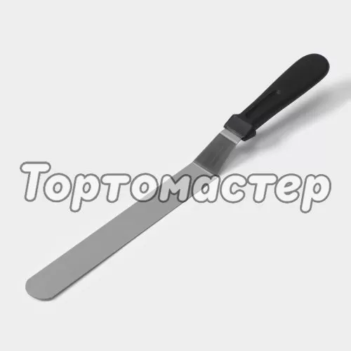 Лопатка (спатула) изогнутая с пластиковой ручкой 21 см 1822545, и-24