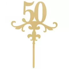Топпер декоративный акриловый "50" Золотой 2815535