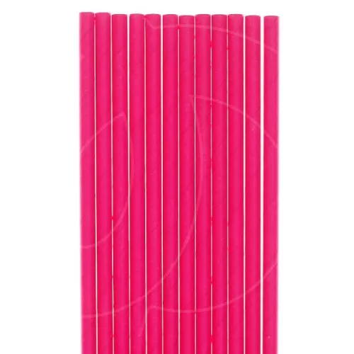 Бумажные трубочки "Ярко-розовые" 12 шт 3120574