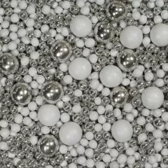 Посыпка кондитерская MIXIE "Диско-шарики белые с серебром" 45 г 