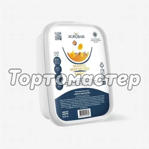 Пюре замороженное AGROBAR Манго-маракуйя 250 г 