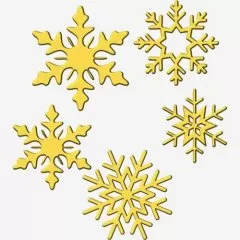 Набор топперов декоративных акриловых "Снежики" Золото 5 шт ТСК213