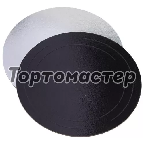 Подложка под торт Чёрная/Серебро 3,2 мм 24 см ForG BASE 3,2 B/S D 240 S