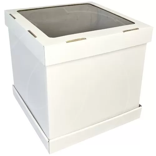 Коробка для торта с окном белая 24х24х20 см 10 шт ForG STRONG I W W 240*240*200 S
