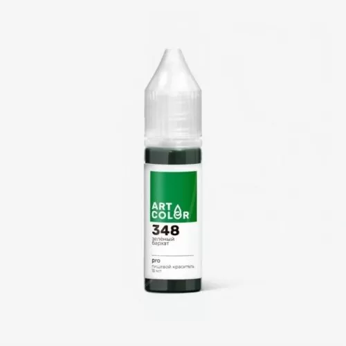 Краситель пищевой гелевый водорастворимый Art Color "Pro 348 (350) Зелёный бархат" 15 мл 348