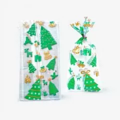 Пакетик прозрачный для сладостей "Ёлочки" 27х13 см 10 шт пак-16	