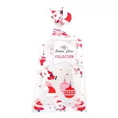 Пакет прозрачный для сладостей Санта и ёлочные игрушки 27х13 см 10 шт 00-00000894 Пак-22