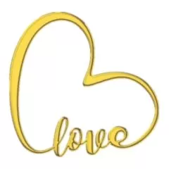 Топпер декоративный акриловый "LOVE" Золото 5,5х4,5 см ТСК243