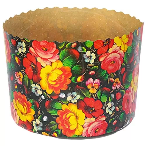 Форма для кулича "Роспись" D110 H85 10 шт P110/85 COL1R/(FLOWER),  PA11085COL1RN