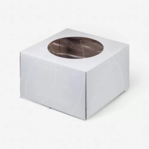 Коробка для торта с окном белая 50х50х50 см 020650